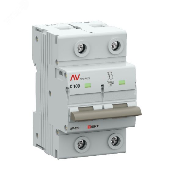 Выключатель автоматический AV-125 2P 100A (D) 10kA EKF AVERES EKF mcb125-2-100D-av