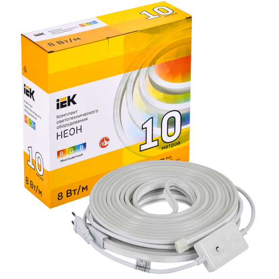 Комплект светодиодной подсветки "Неон" (лента LED 10м LSR5-5050RGB60-8-IP65-220В + драйвер) IEK