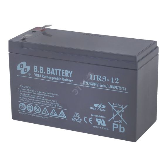 Аккумулятор 12В 9Ач B.B.Battery HR 9-12