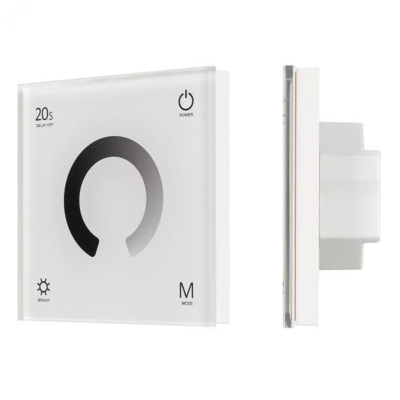 Панель SMART-P4-DIM-G-IN White (12-24V, 4x3A, Sens, 2.4G) (, IP20 Пластик, 5 лет) Arlight 034774