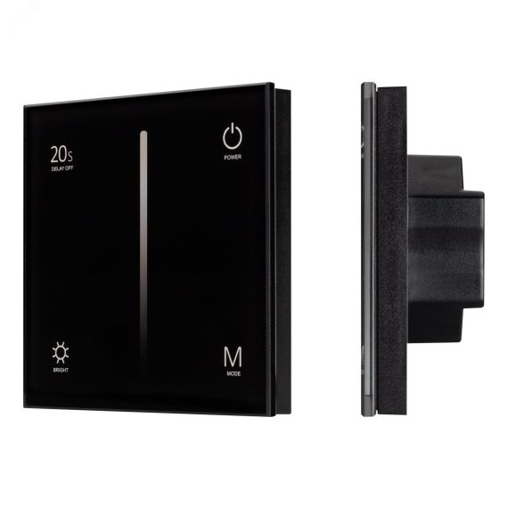 Панель SMART-P6-DIM-G-IN Black (12-24V, 4x3A, Sens, 2.4G) (IP20 Пластик, 5 лет) Arlight 034780