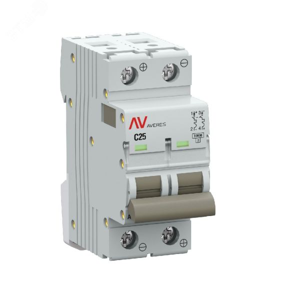 Выключатель автоматический AV-10 DC 2P 25A (C) 10kA EKF AVERES EKF mcb10-DC-2-25C-av