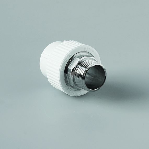Переход 90 х 3' НР под ключ полипропиленовый PPR белый PRO AQUA PA23528