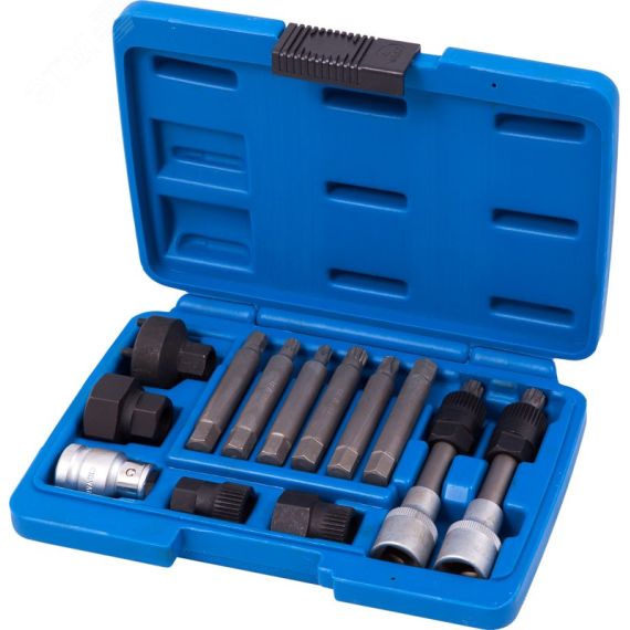 Набор специальных головок и насадок для шкива генератора кейс 13 предметов Мастак 106-10013C