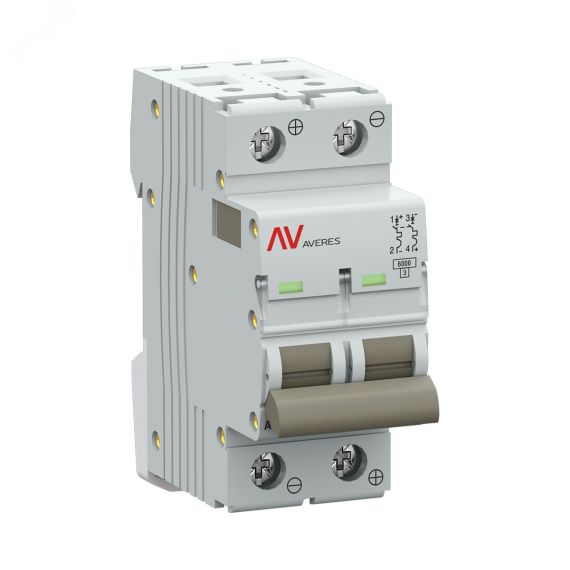 Выключатель автоматический AV-6 DC 2P 20A (C) 6кА AVERES EKF mcb6-DC-2-20C-av