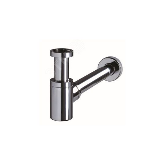 Сифон LINEIS-MINI для раковины 1'1/4 x 32 мм отвод с розеткой, латунь в хроме WIRQUIN 31640003