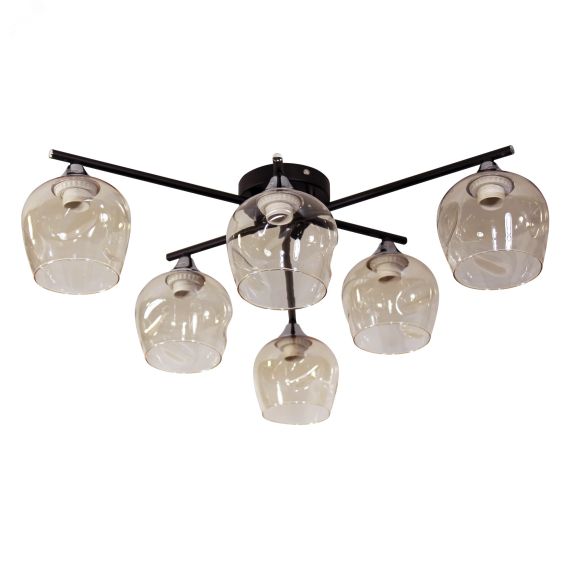 Светильник 11271В-4/6 черн. (Плафон 8268) НПБ 01-6х60-118 Е27 ИУ Светильник потолочный ЭЛЕТЕХ 1005404860