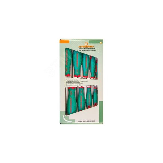 Набор отверток стержневых TORX® ANTI-SLIP GRIP, 9 предметов Jonnesway D71T109S