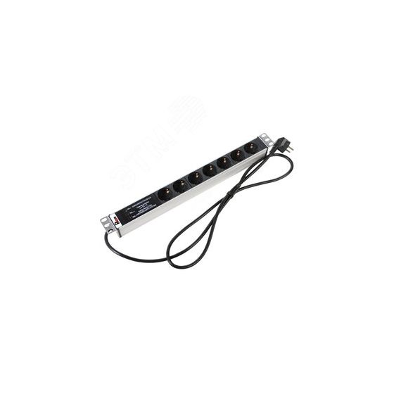 Блок розеток Rem-16 фильтр защиты индикатор 7 Schuko 16A 19' шнур 3 м REM R-16-7S-FI-440-3