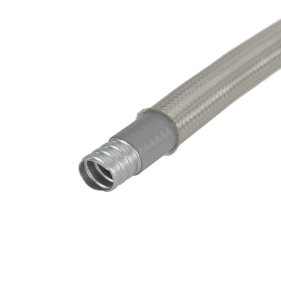 Металлорукав DN 15мм в гладкой SEBS изоляции и оплетке из нержавеющей стали, Dвн 15,5 мм, Dнар 21,0, 50 м