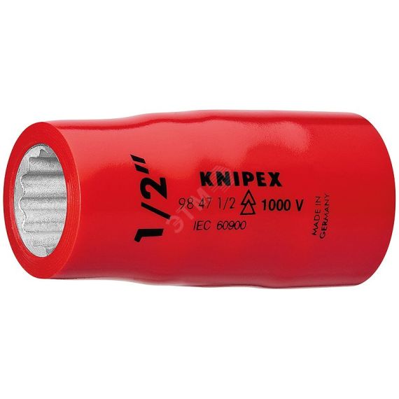 Головка торцевая VDE 1000V DR 1/2 BiHEX двойной шестигранник дюймовая 11/16 диэлектрическая Knipex KN-984711_16