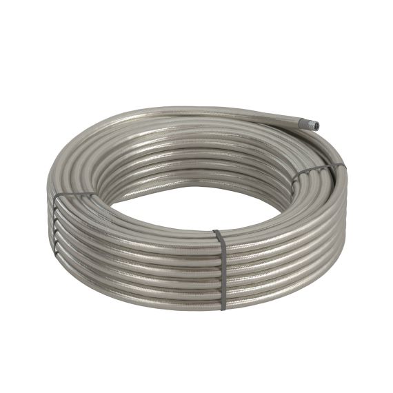 Металлорукав DN 15мм в гладкой SEBS изоляции и оплетке из нержавеющей стали, Dвн 15,5 мм, Dнар 21,0, 50 м