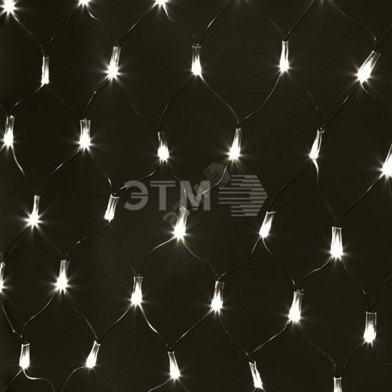 Гирлянда Сеть 1х1,5 м, черный ПВХ, 160 LED тёплый белый Neon-Night 215-116