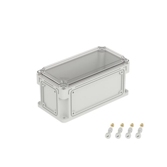 Корпус RAM box без МП 300х150х146 мм, с фланцами, прозрачная крышка высотой 21 мм, IP66/IP67