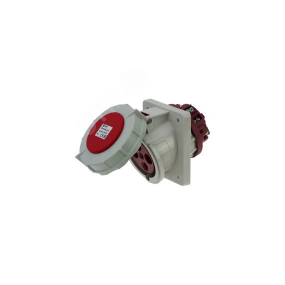 Розетка встраиваемая наклонная 63A/400V/3P+E/IP67, фланец 106x110 INPIN CA205