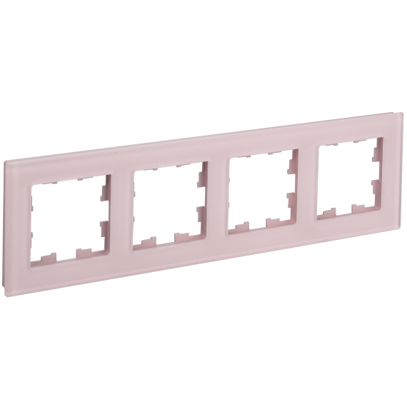 BRITE Рамка 4-местная РУ-4-2-Бр стекло розовый матовый IEK