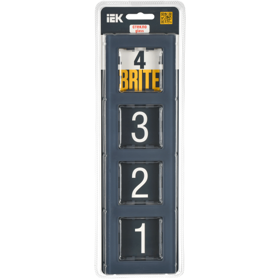 BRITE Рамка 4-местная РУ-4-2-Бр стекло маренго матовый IEK