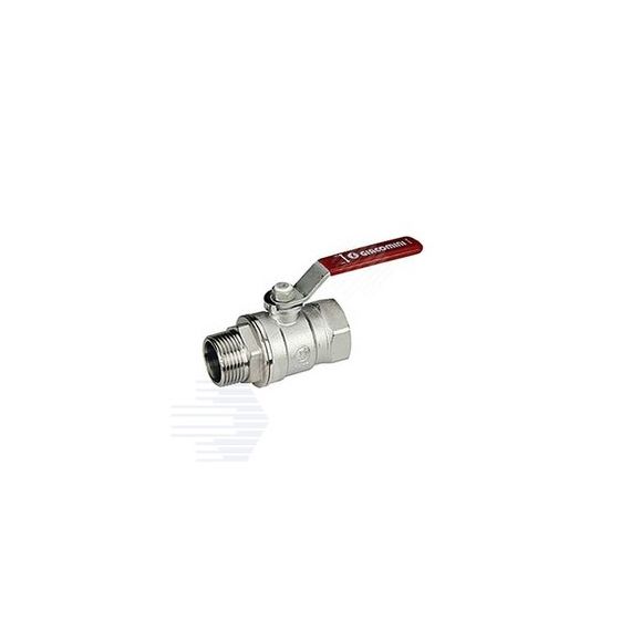 Кран шаровой хромированный R254DL Ду 40 1 1/2' Ру35 ВН рычаг красный Giacomini R254LX007