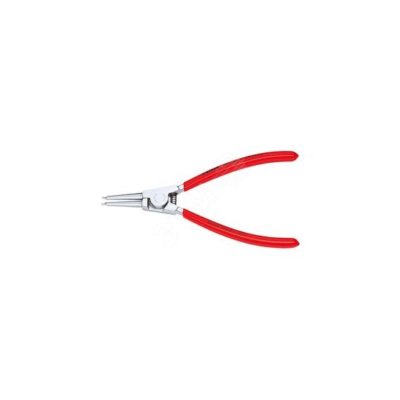 Щипцы для внешних стопорных колец прямые губки посадочный размер 10-25мм диаметр наконечников 13мм L=140мм Cr-V хромированные обливные рукоятки Knipex KN-4613A1