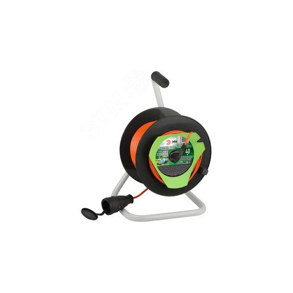 Удлинитель силовой на пластиковой катушке без заземления 1 розетка 40м ПВС 2x1мм2 RP-1-2x1-40m ЭРА Б0059771