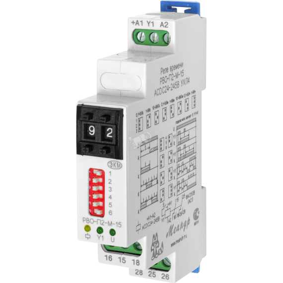 Реле времени 0.1с-99ч катушка управления АС/DС24-245В УХЛ4 Меандр АО РВО-П2-М-15