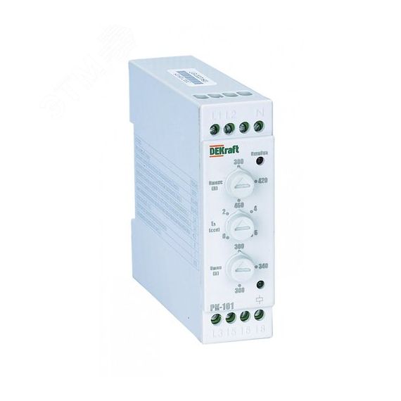 Реле контроля фаз РК-101 380В тип 02 SE (Dekraft) 23301DEK