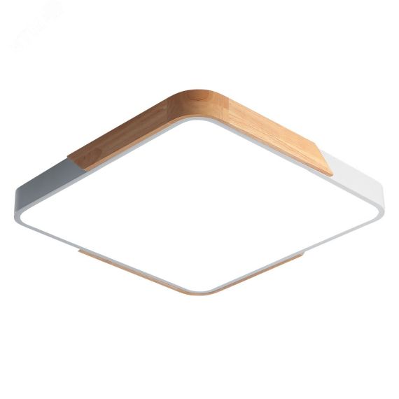 Светильник светодиодный потолочный SCANDIC ДБО-36W 4000К 7200Лм белый обрамление из натурального дерева IP20 Jazzway JazzWay 5037311