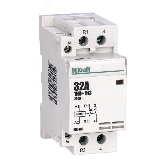 Контактор модульный 1НО+1НЗ 40А 230В МК-103 SE (Dekraft) 18079DEK