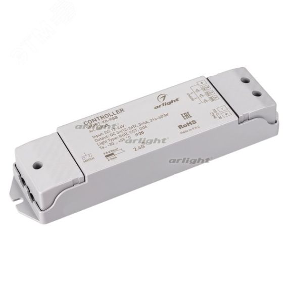 Контроллер SMART-K8-RGB (12-24V, 3x6A, 2.4G) (ARL, IP20 Пластик, 5 лет) Arlight 023023