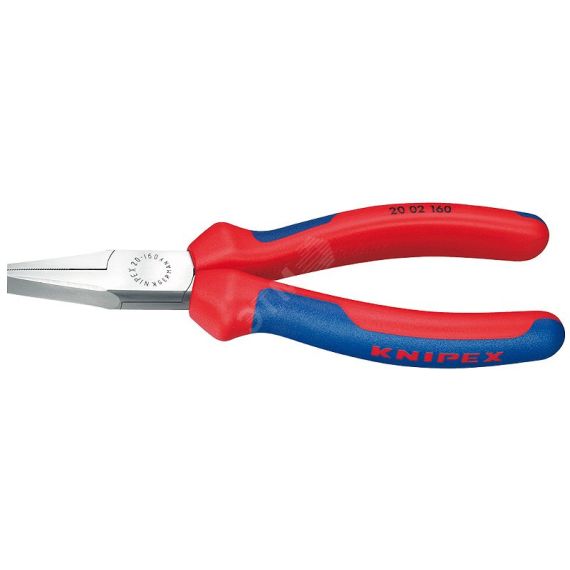 Плоскогубцы тупоносые рифлённые губки 30 мм L-160 мм чёрные 2-компонентные рукоятки рукоятки Knipex KN-2002160