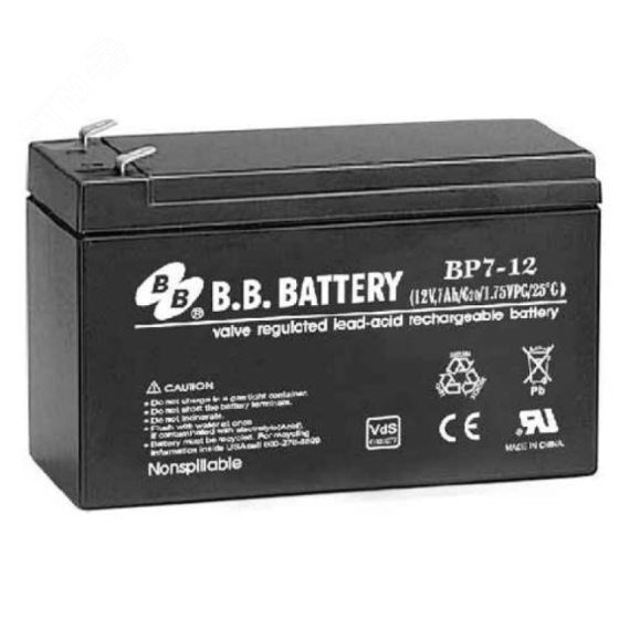 Аккумулятор 12В 7Ач B.B.Battery BP 7-12