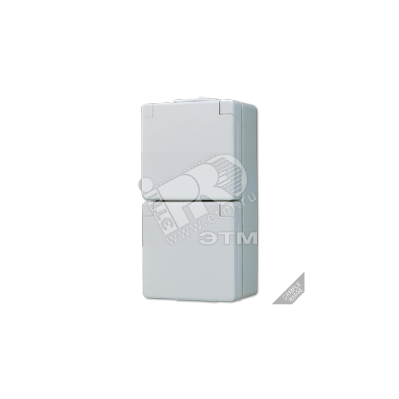 Розетка штепсельная SCHUKO накладная двойная с полем для надписи IP44 JUNG 622WW