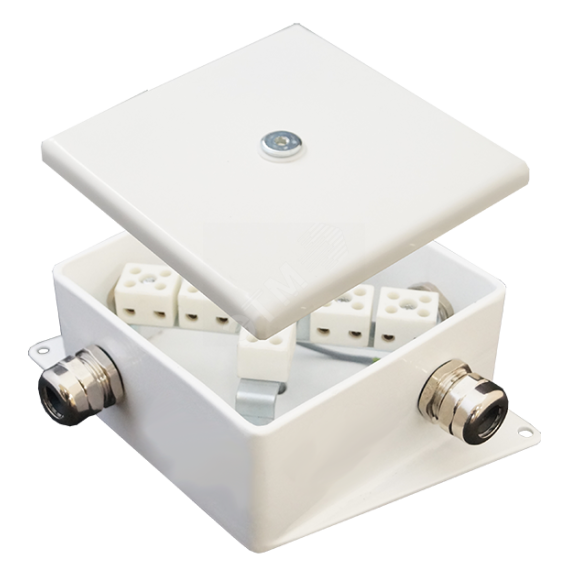 Коробка монтажная огнестойкая КМ-О (4к)-IP66-120х120 два ввода AD Гефест-СПб КМ-О (4к)-IP66-120х120 AD
