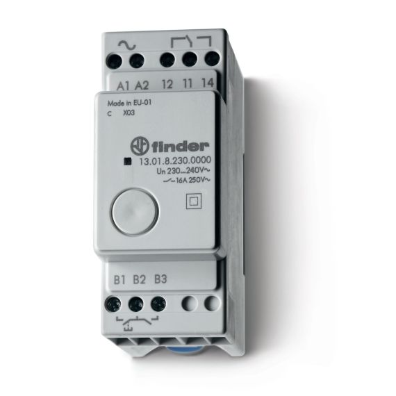 Реле модульное электронные шаговое/моностабильное, 1NO 16A, питание 230В АC, ширина 35мм, степень защиты IP20 FINDER 13.01.8.230.0000