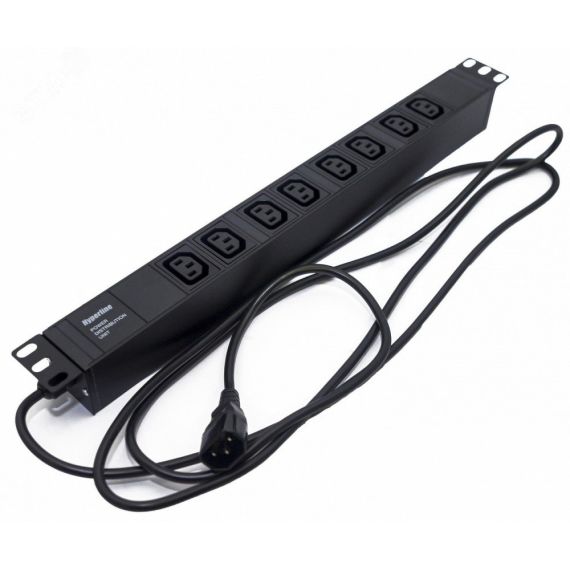 Блок розеток для 19д шкафов горизонтальный 8хIEC 320 C1310A Hyperline SHE19-8IEC-2.5IEC