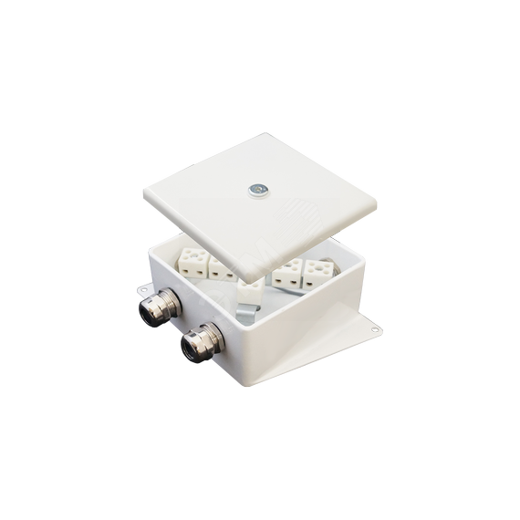 Коробка монтажная огнестойкая КМ-О (2к)-IP66-120х120 два ввода CD Гефест-СПб КМ-О (2к)-IP66-120х120 CD