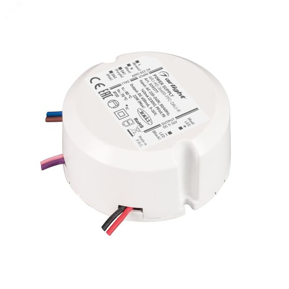 Блок питания ARJ-KE-36600-PFC-DALI-R (22W, 9-36V, 0.6A) (IP20 Пластик, 3 года) Arlight 039377