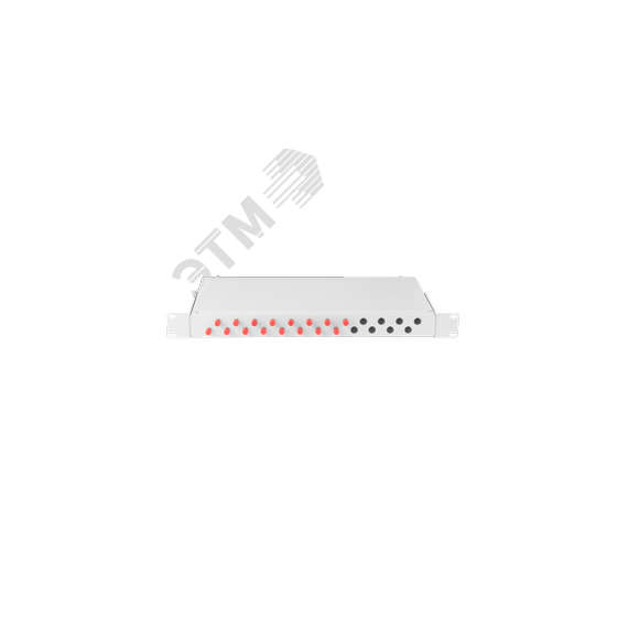 Оптический кросс 19, 1U, 16 портов FC/UPC, SM 9/125 OS2, стальной, серый NIKOMAX/NIKOLAN NMF-RP16FCUS2-WS-ES-1U-GY