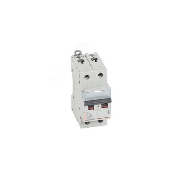 Выключатель автоматический двухполюсный 25А B DX3 10kА/16kА LEGRAND 408944