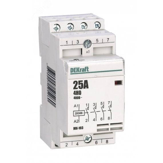 Контактор модульный 4НО 16А 230В МК-103 SE (Dekraft) 18053DEK