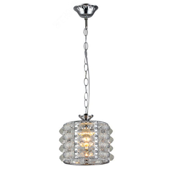 Светильник подвесной (подвес) Liane 2041-201 потолочный 1 х Е27 40 Вт хром хрусталь классика Rivoli Б0050309