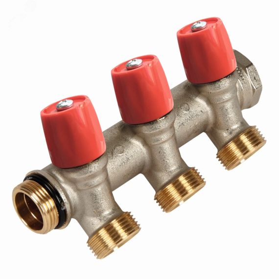 Коллектор VBS с красными вентилями, 1НР под евроконус, 1 - 3xEK Henco VBS060503-RO