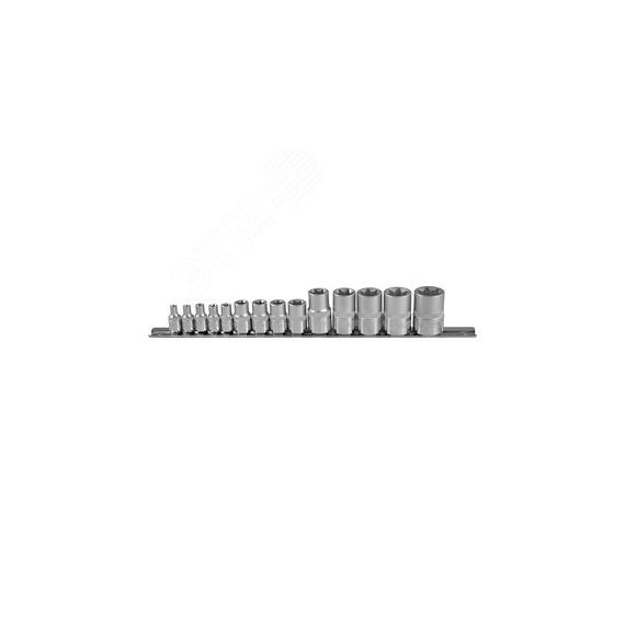 Набор головок торцевых 1/4'', 3/8'', 1/2''DR, внешний TORX®, на держателе, Е4-E24, 14 предметов Jonnesway S06H414S