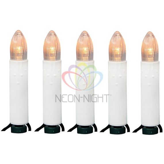 Гирлянда свечи 10 м, темно-зеленый ПВХ, 50 LED тёплый белый Neon-Night 303-085