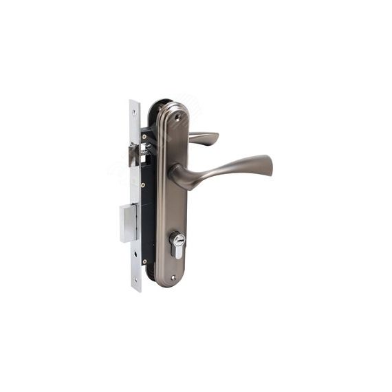 Замок врезной БУЛАТ ЗВ4-1.03.03 НОМОС графит  5 перф.кл. с/руч ПТК 13964