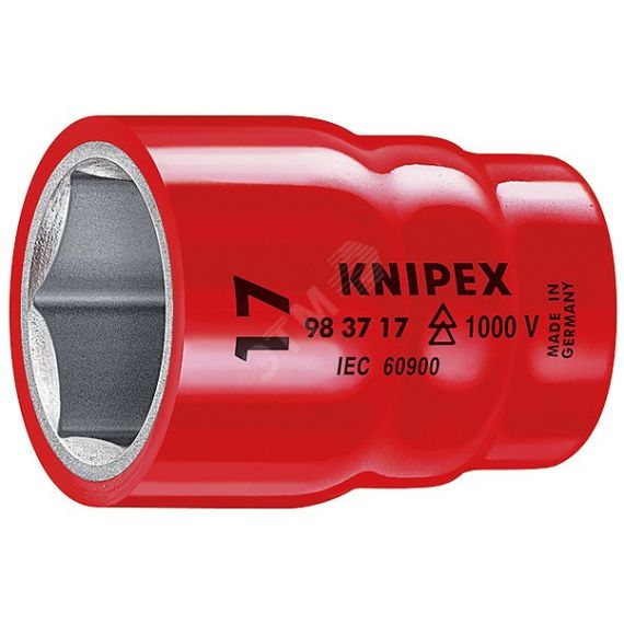 Головка торцевая VDE 1000V DR 3/8 шестигранная 12 мм диэлектрическая Knipex KN-983712