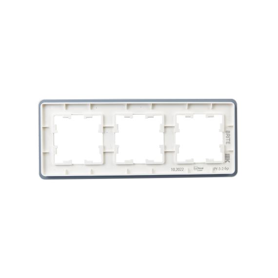 BRITE Рамка 3-местная РУ-3-2-Бр стекло белый RE IEK