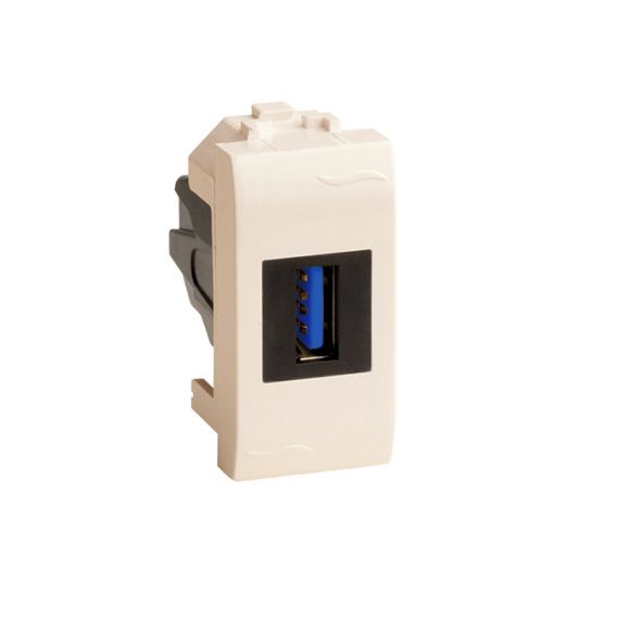 USB 3.0 розетка, Brava, сл кость, 1 мод. USB 3.0 розетка, Brava, сл кость, 1 мод.