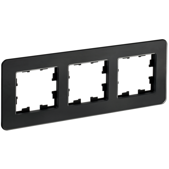 BRITE Рамка 3-местная РУ-3-2-Бр стекло черный RE IEK