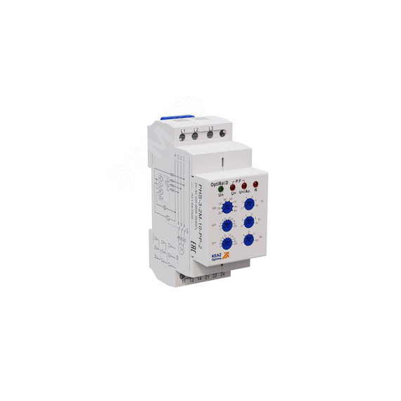 Реле контроля фаз OptiRel D PHS-3-2M-10-PP-2 универсальное 3Ф 2СО КЭАЗ 332003
